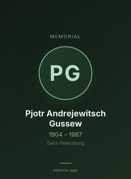 Memorial portrait of Pjotr Andrejewitsch Gussew