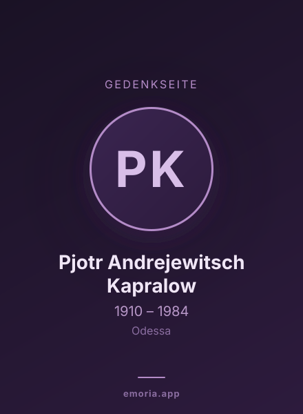 Gedenkportrait von Pjotr Andrejewitsch Kapralow