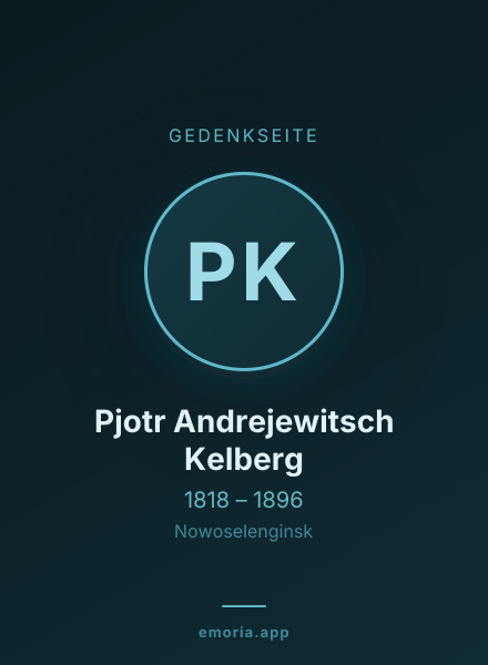 Gedenkportrait von Pjotr Andrejewitsch Kelberg