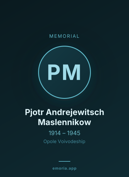 Memorial portrait of Pjotr Andrejewitsch Maslennikow