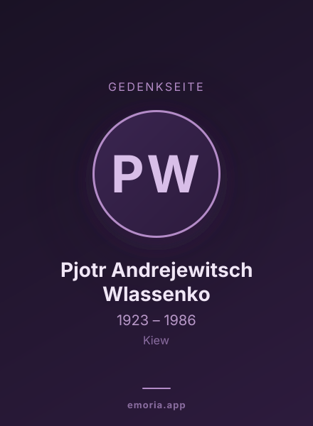Gedenkportrait von Pjotr Andrejewitsch Wlassenko