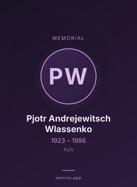 Memorial portrait of Pjotr Andrejewitsch Wlassenko