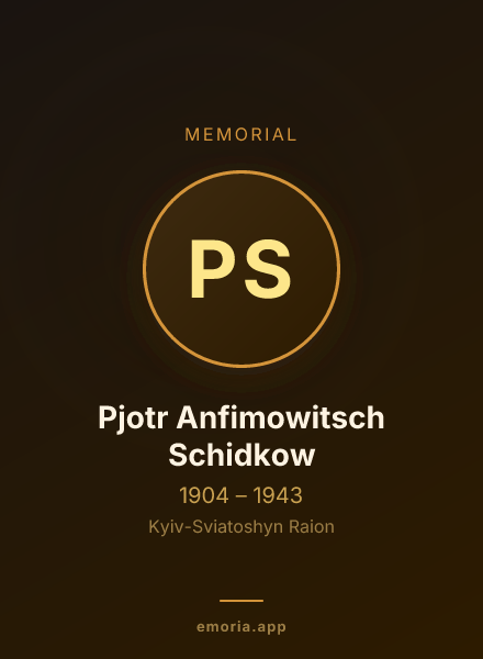 Memorial portrait of Pjotr Anfimowitsch Schidkow