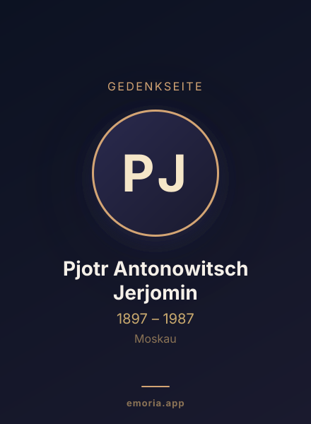 Gedenkportrait von Pjotr Antonowitsch Jerjomin