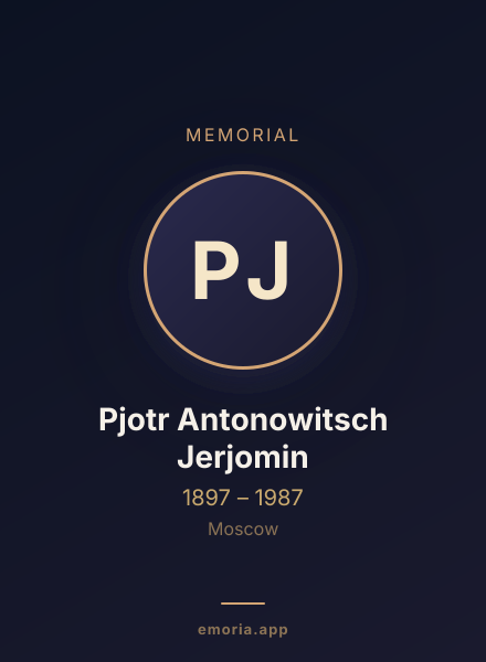 Memorial portrait of Pjotr Antonowitsch Jerjomin