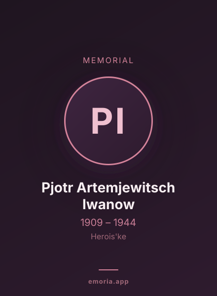 Memorial portrait of Pjotr Artemjewitsch Iwanow