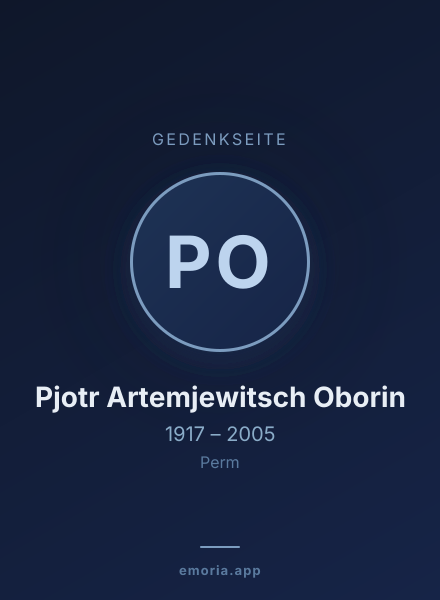 Gedenkportrait von Pjotr Artemjewitsch Oborin
