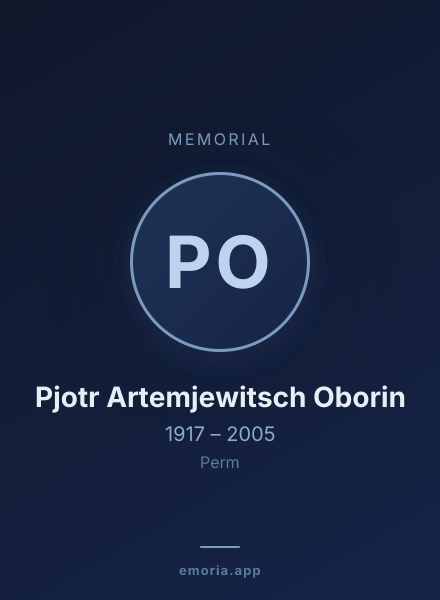 Memorial portrait of Pjotr Artemjewitsch Oborin