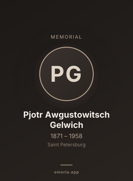 Memorial portrait of Pjotr Awgustowitsch Gelwich