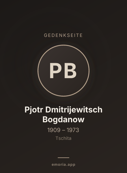 Gedenkportrait von Pjotr Dmitrijewitsch Bogdanow