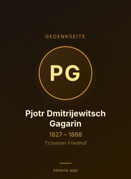 Gedenkportrait von Pjotr Dmitrijewitsch Gagarin