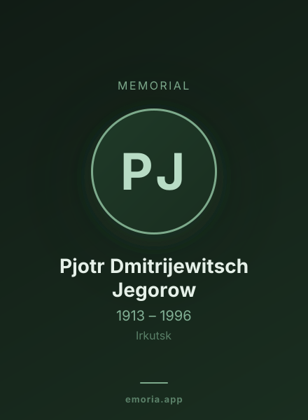 Memorial portrait of Pjotr Dmitrijewitsch Jegorow