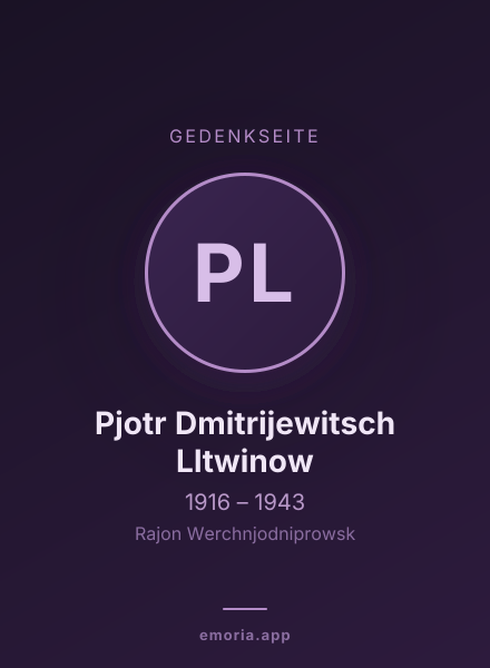 Gedenkportrait von Pjotr Dmitrijewitsch LItwinow