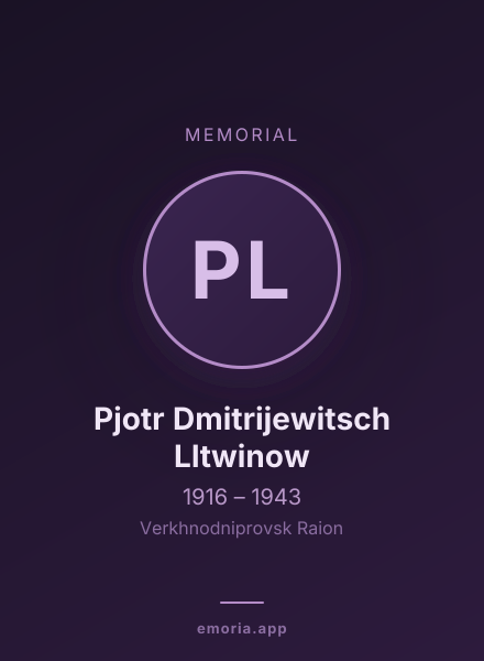 Memorial portrait of Pjotr Dmitrijewitsch LItwinow