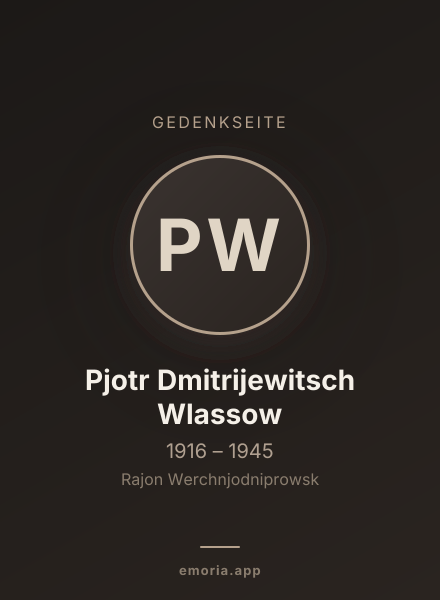 Gedenkportrait von Pjotr Dmitrijewitsch Wlassow
