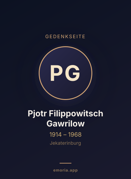 Gedenkportrait von Pjotr Filippowitsch Gawrilow