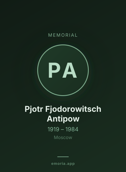 Memorial portrait of Pjotr Fjodorowitsch Antipow