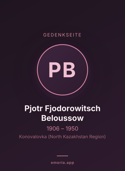 Gedenkportrait von Pjotr Fjodorowitsch Beloussow