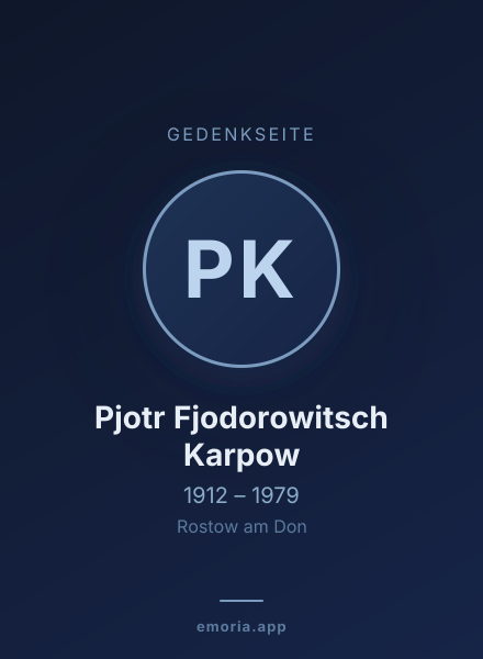 Gedenkportrait von Pjotr Fjodorowitsch Karpow