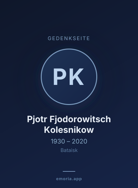 Gedenkportrait von Pjotr Fjodorowitsch Kolesnikow