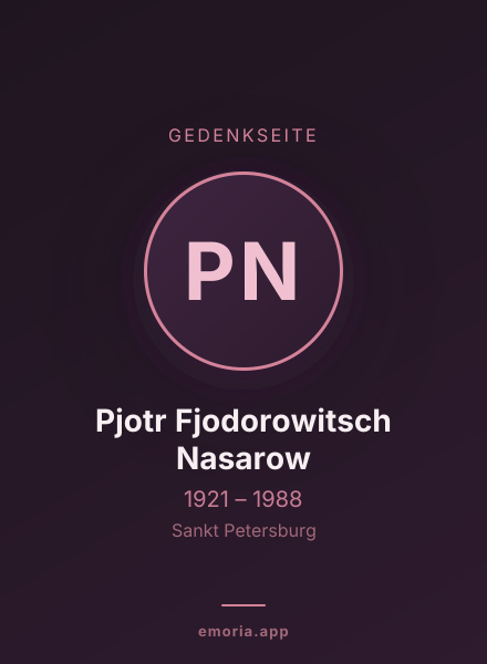 Gedenkportrait von Pjotr Fjodorowitsch Nasarow