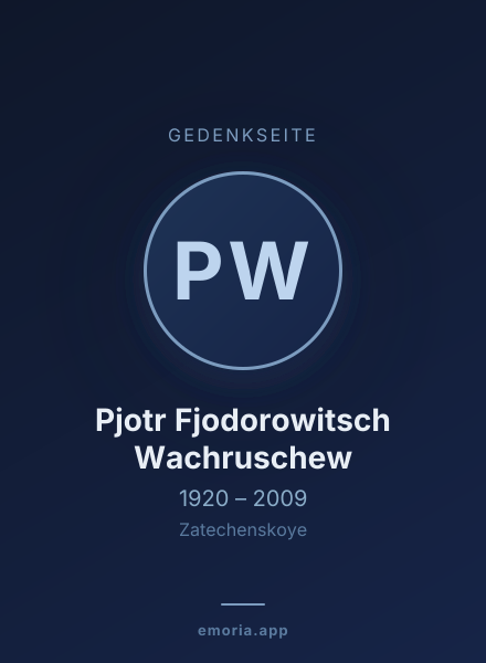 Gedenkportrait von Pjotr Fjodorowitsch Wachruschew