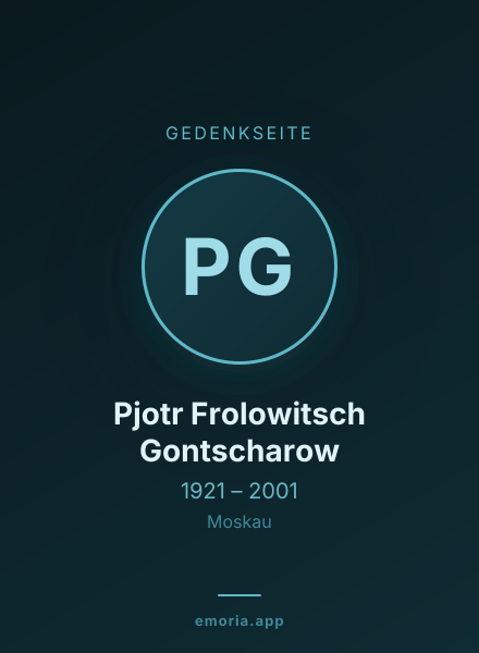 Gedenkportrait von Pjotr Frolowitsch Gontscharow