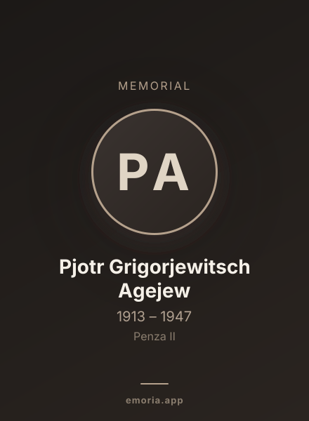 Memorial portrait of Pjotr Grigorjewitsch Agejew