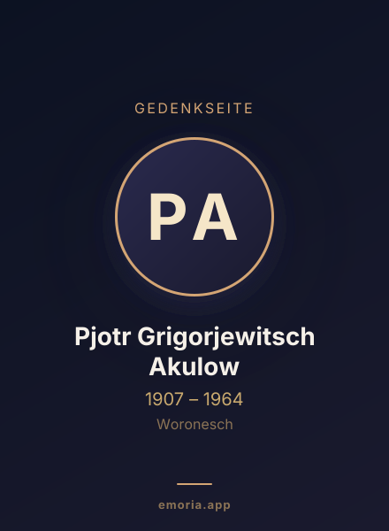 Gedenkportrait von Pjotr Grigorjewitsch Akulow