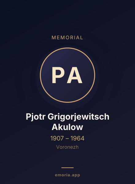 Memorial portrait of Pjotr Grigorjewitsch Akulow