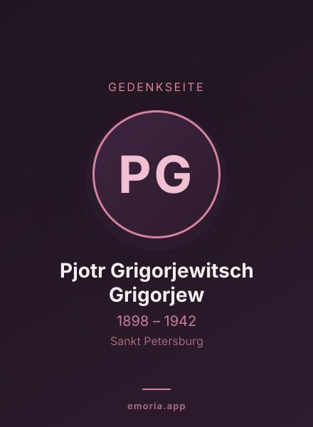 Gedenkportrait von Pjotr Grigorjewitsch Grigorjew