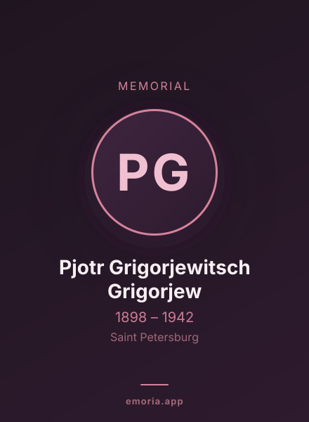 Memorial portrait of Pjotr Grigorjewitsch Grigorjew