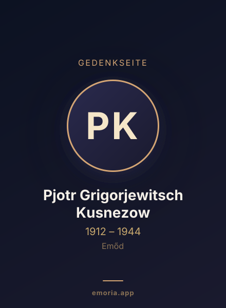 Gedenkportrait von Pjotr Grigorjewitsch Kusnezow