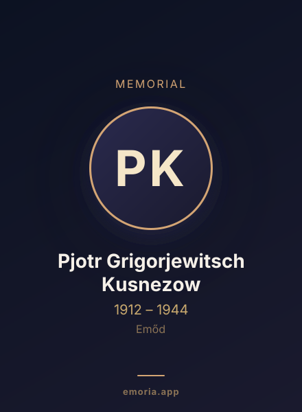 Memorial portrait of Pjotr Grigorjewitsch Kusnezow