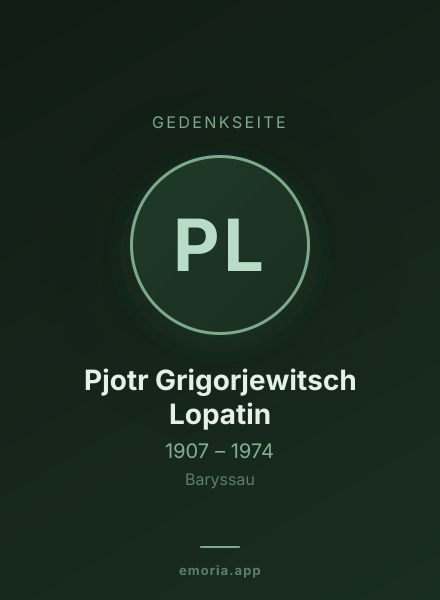 Gedenkportrait von Pjotr Grigorjewitsch Lopatin