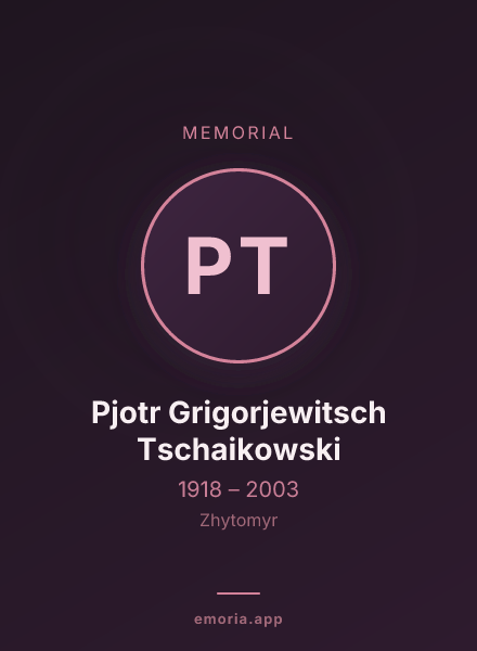 Memorial portrait of Pjotr Grigorjewitsch Tschaikowski