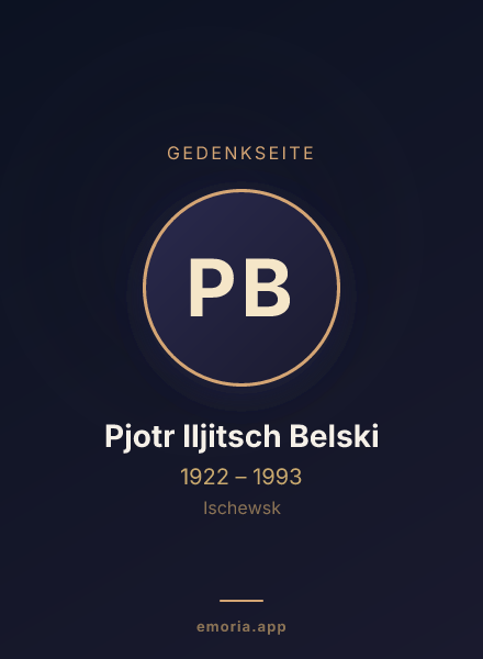 Gedenkportrait von Pjotr Iljitsch Belski