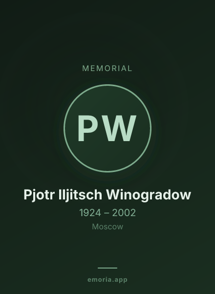 Memorial portrait of Pjotr Iljitsch Winogradow