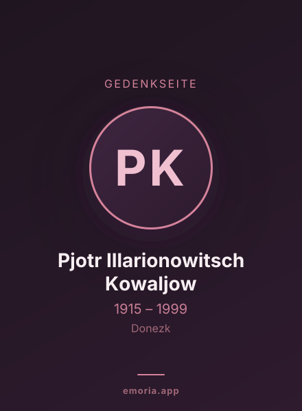 Gedenkportrait von Pjotr Illarionowitsch Kowaljow