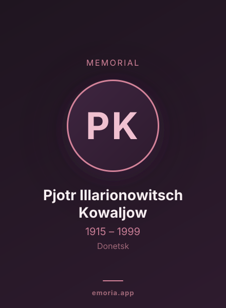 Memorial portrait of Pjotr Illarionowitsch Kowaljow