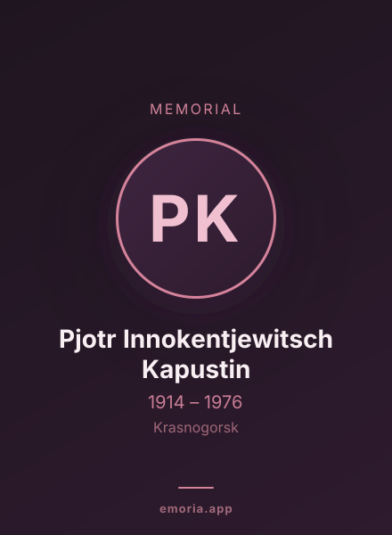 Memorial portrait of Pjotr Innokentjewitsch Kapustin