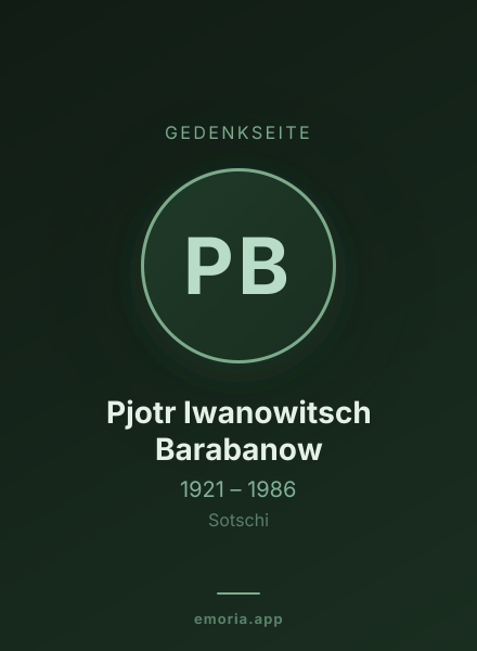 Gedenkportrait von Pjotr Iwanowitsch Barabanow