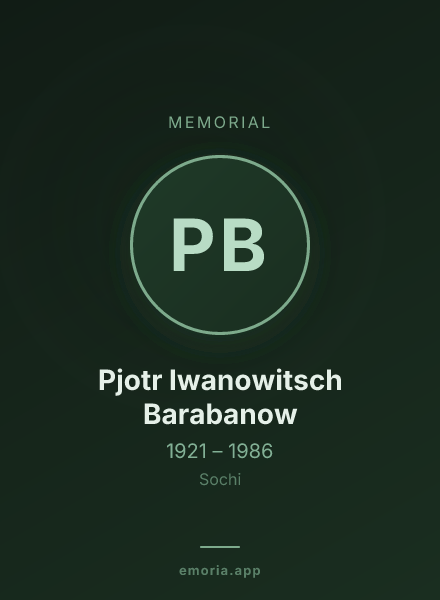 Memorial portrait of Pjotr Iwanowitsch Barabanow