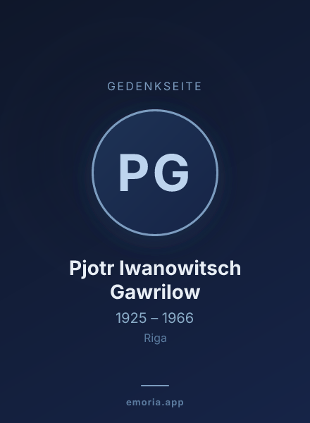 Gedenkportrait von Pjotr Iwanowitsch Gawrilow