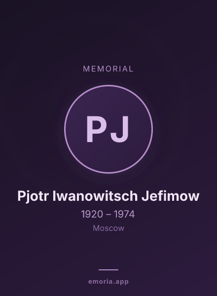 Memorial portrait of Pjotr Iwanowitsch Jefimow