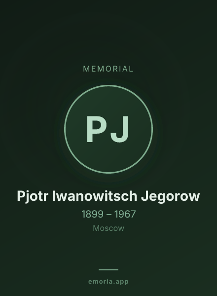 Memorial portrait of Pjotr Iwanowitsch Jegorow