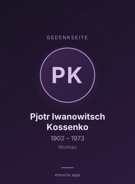 Gedenkportrait von Pjotr Iwanowitsch Kossenko