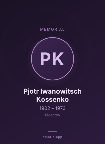 Memorial portrait of Pjotr Iwanowitsch Kossenko