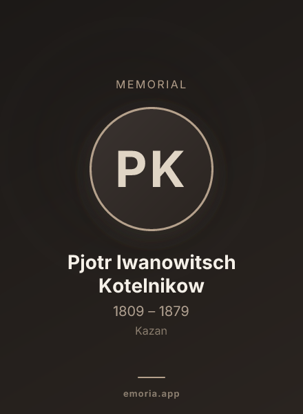Memorial portrait of Pjotr Iwanowitsch Kotelnikow