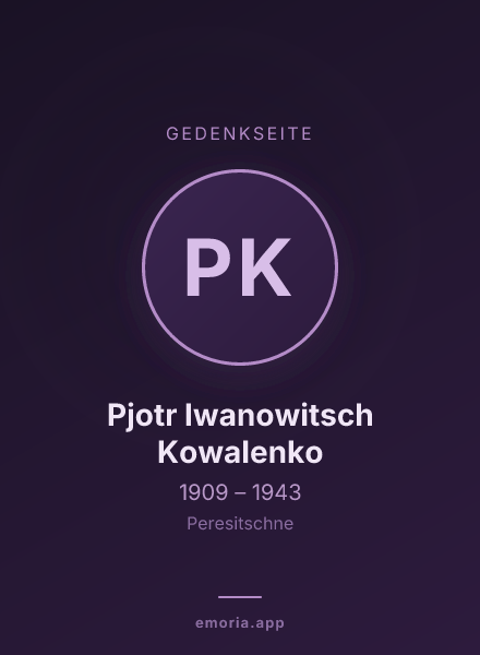 Gedenkportrait von Pjotr Iwanowitsch Kowalenko